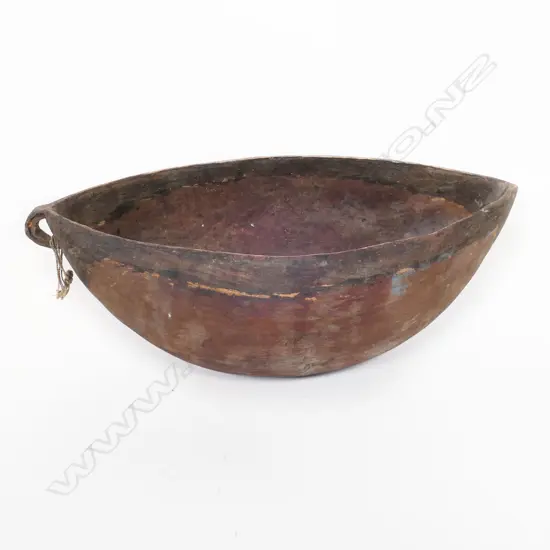 An old PNG carved wood seed pod form bowl,